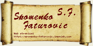 Spomenko Faturović vizit kartica